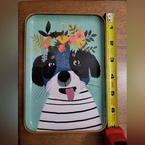 Floral Dog Art Tray